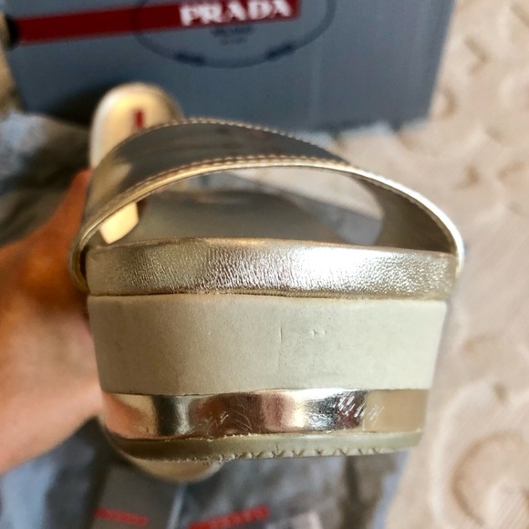 Prada Women’s Wedge Sandals Authentic Size EUR40 - Picture 6 of 14